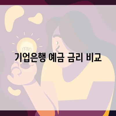 기업은행 예금 금리 비교