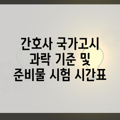 간호사 국가고시 과락 기준 및 준비물 시험 시간표