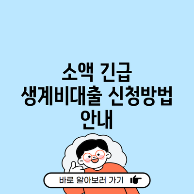 소액 긴급 생계비대출 신청방법 안내