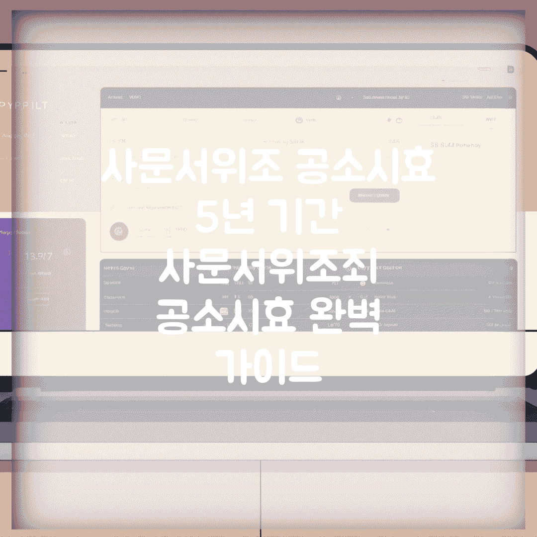 사문서위조 공소시효 5년 기간 | 사문서위조죄 공소시효 완벽 가이드