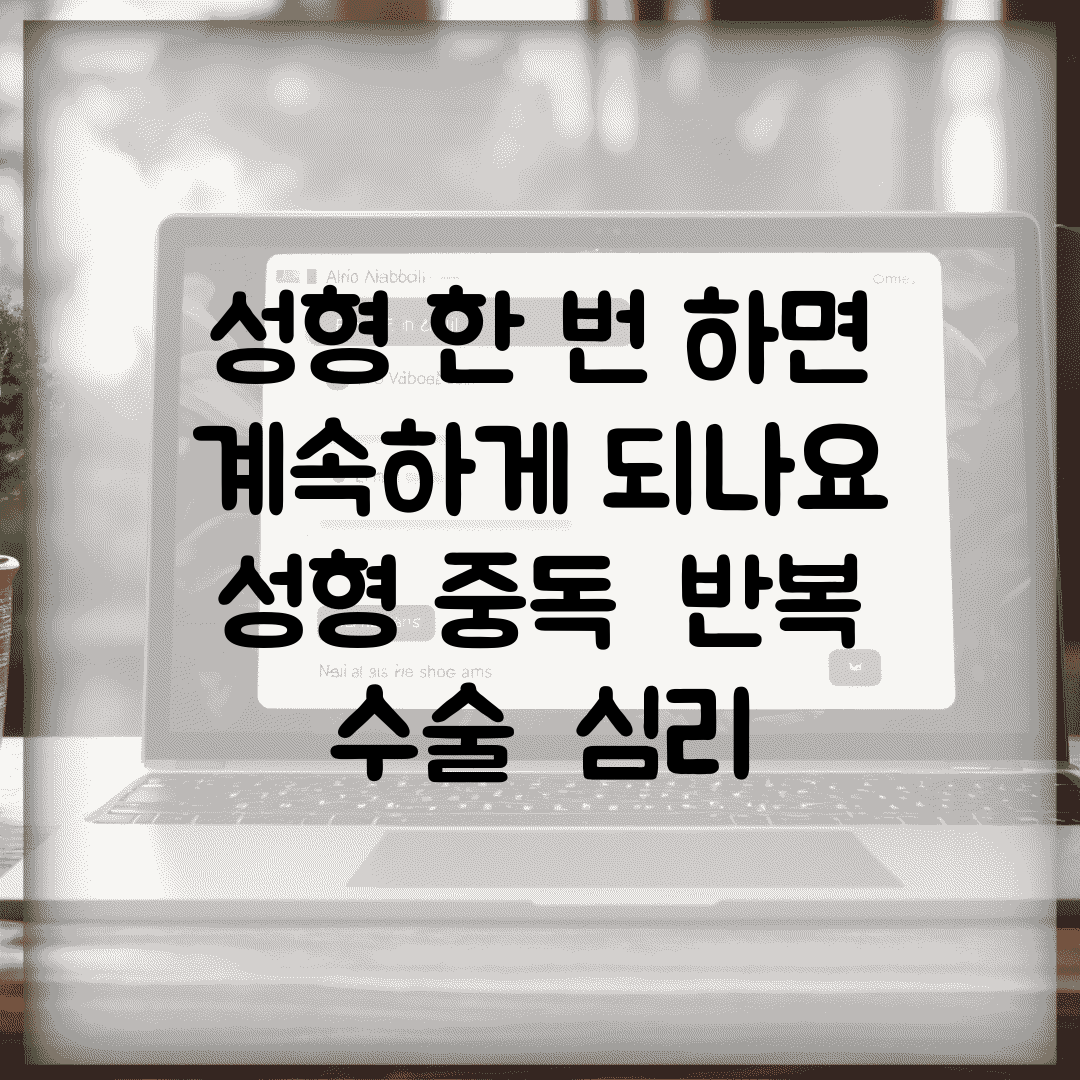 성형 한 번 하면 계속하게 되나요 | 성형 중독 | 반복 수술 | 심리