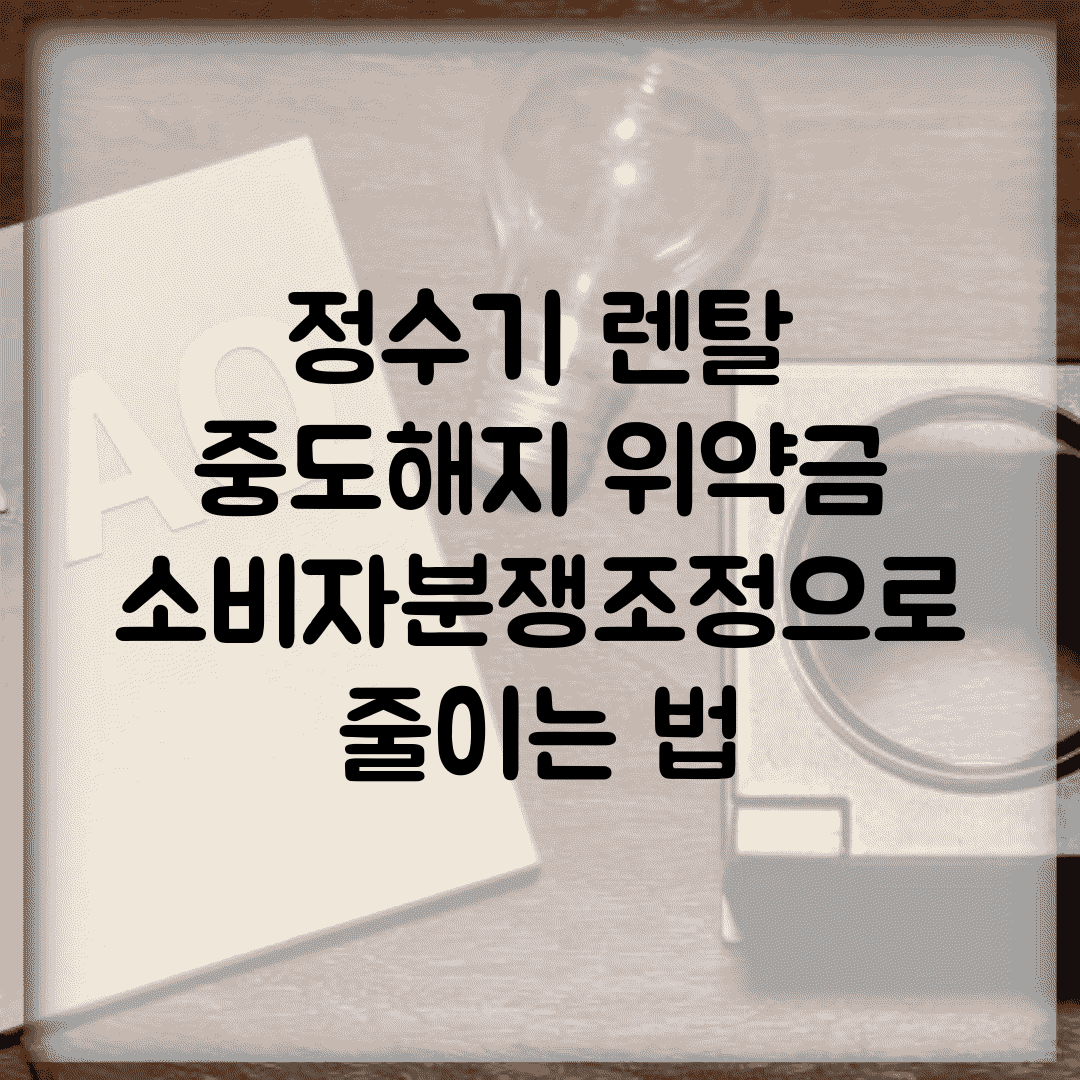 정수기 렌탈 중도해지 위약금 | 소비자분쟁조정으로 줄이는 법