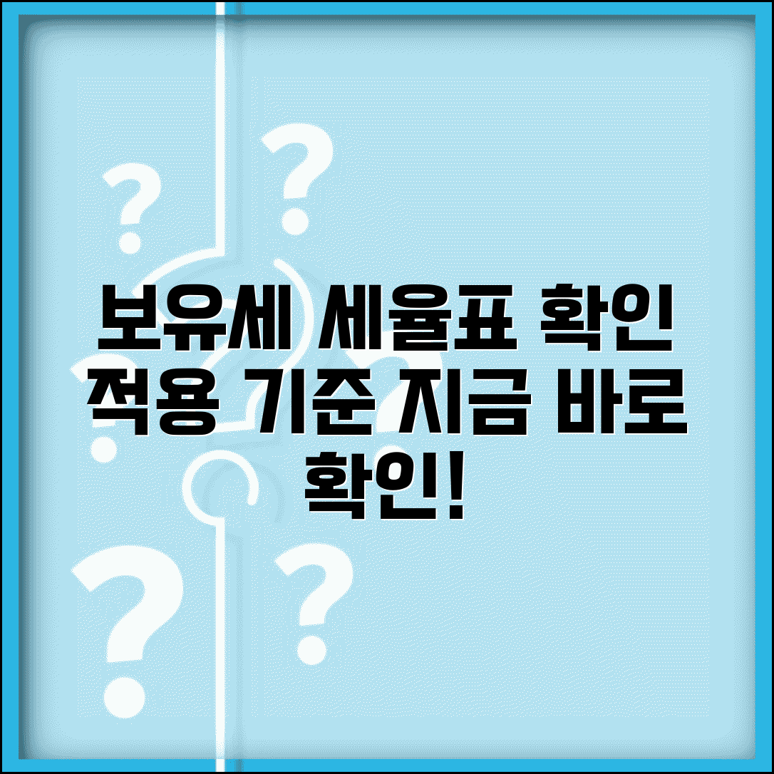 보유세 세율 확인 | 보유세 세율표와 적용 기준