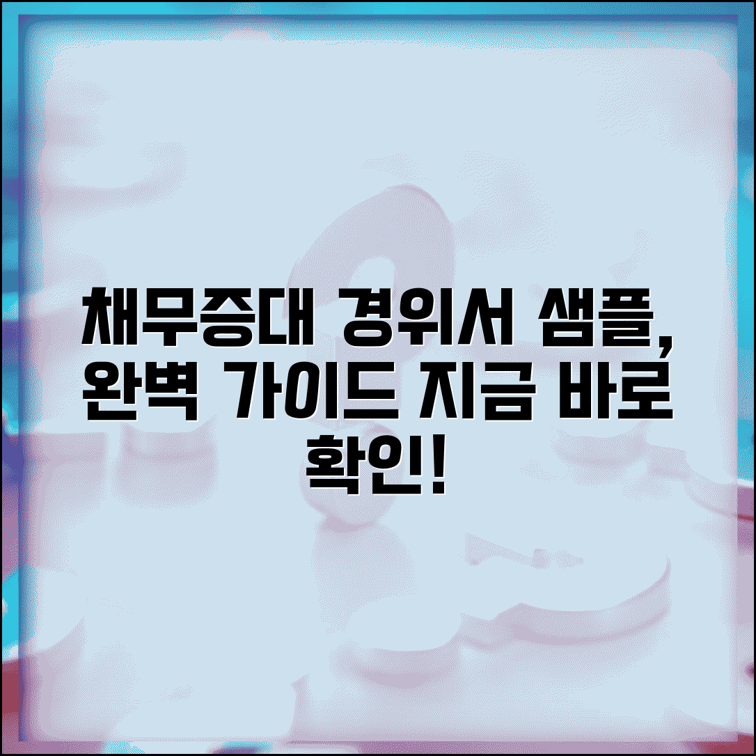 채무증대경위서샘플 | 채무증대 경위서 작성 샘플