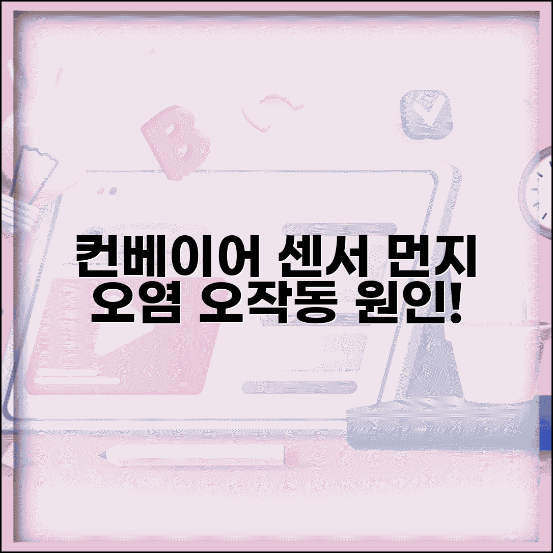 컨베이어 포토센서 오작동 | 컨베이어 감지 센서 먼지 오염
