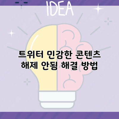 트위터 민감한 콘텐츠 해제 안됨 해결 방법