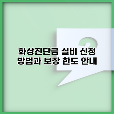 화상진단금 실비 신청 방법과 보장 한도 안내