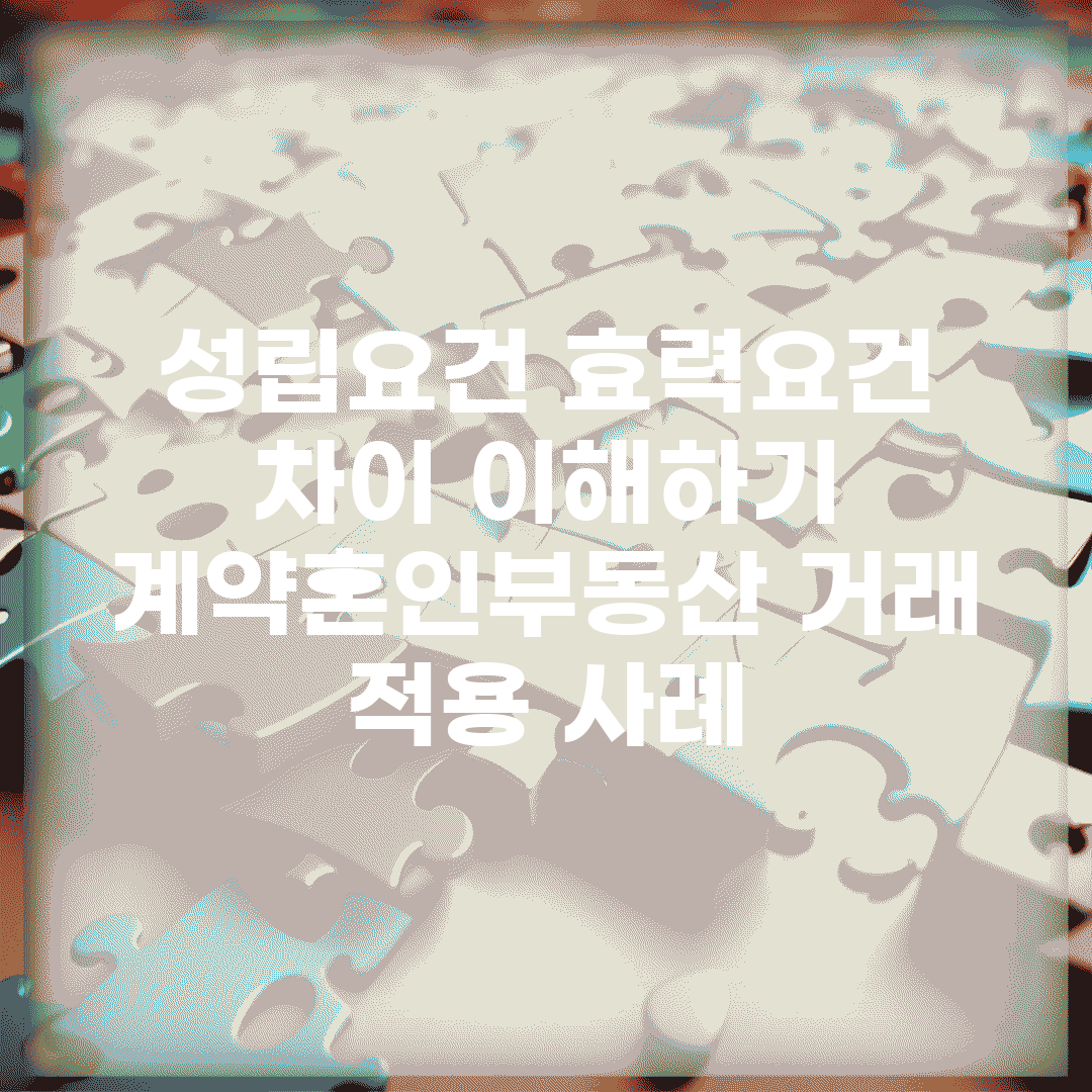 성립요건 효력요건 차이 이해하기 | 계약/혼인/부동산 거래 적용 사례