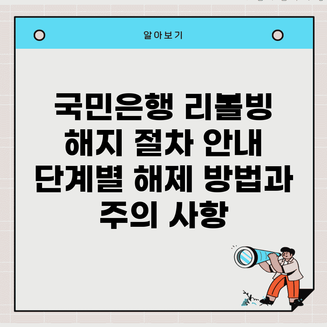 국민은행 리볼빙 해지 절차 안내 | 단계별 해제 방법과 주의 사항