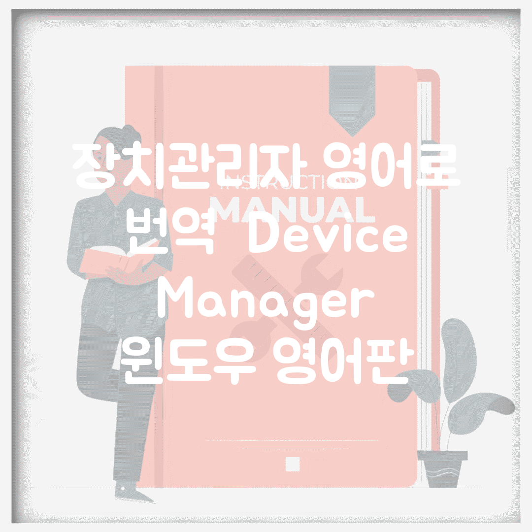 장치관리자 영어로 번역 | Device Manager 윈도우 영어판