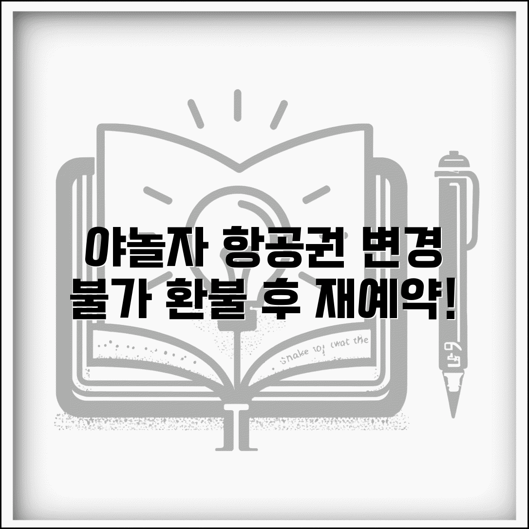 야놀자 항공권 변경 불가 조건 | 특가 항공권 변경 제한과 환불 후 재예약 권장