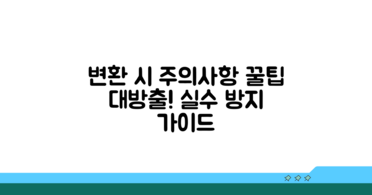 변환 시 꼭 알아둘 주의사항