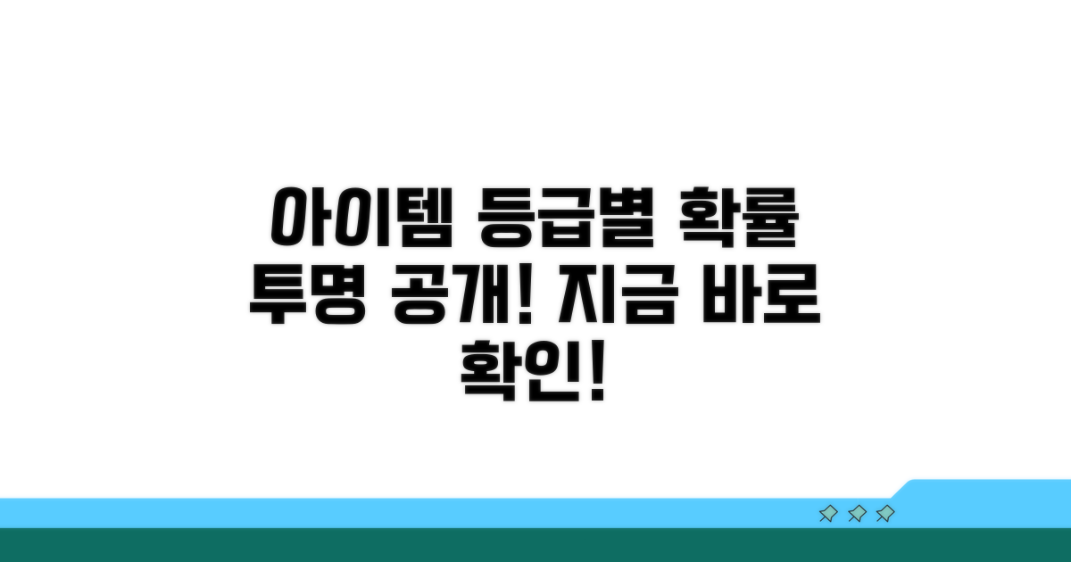 아이템 등급별 확률, 투명하게 공개
