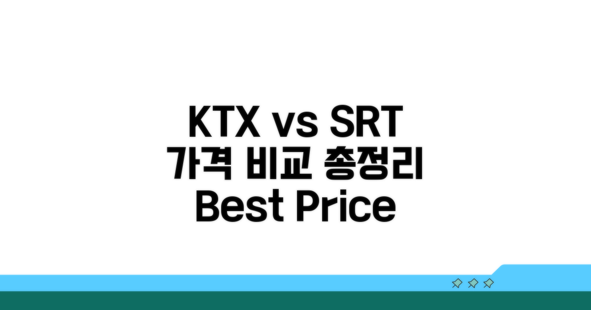 노선별 가격 비교: KTX, SRT 총정리