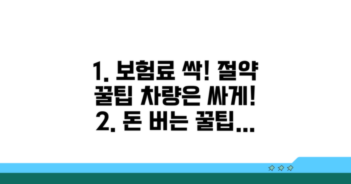 자동차 보험료 절약 꿀팁 대방출