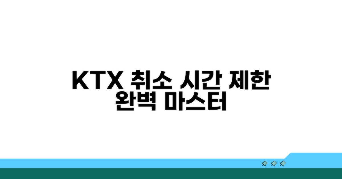 KTX 취소 시간 제한 완전 정복