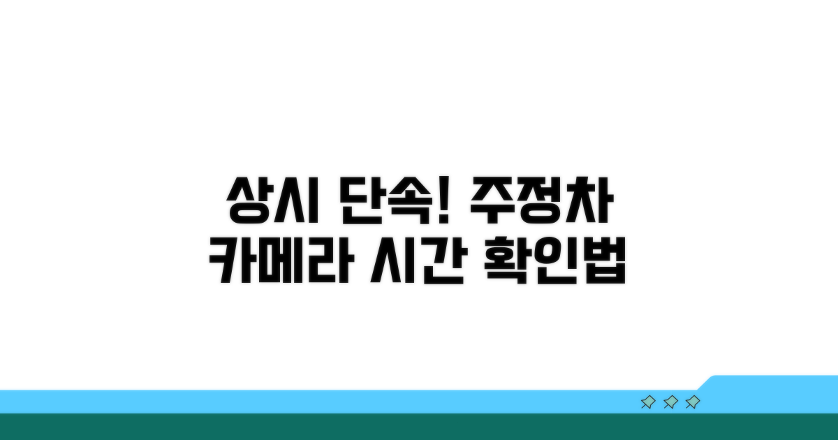 주정차 카메라 상시 단속 시간 확인