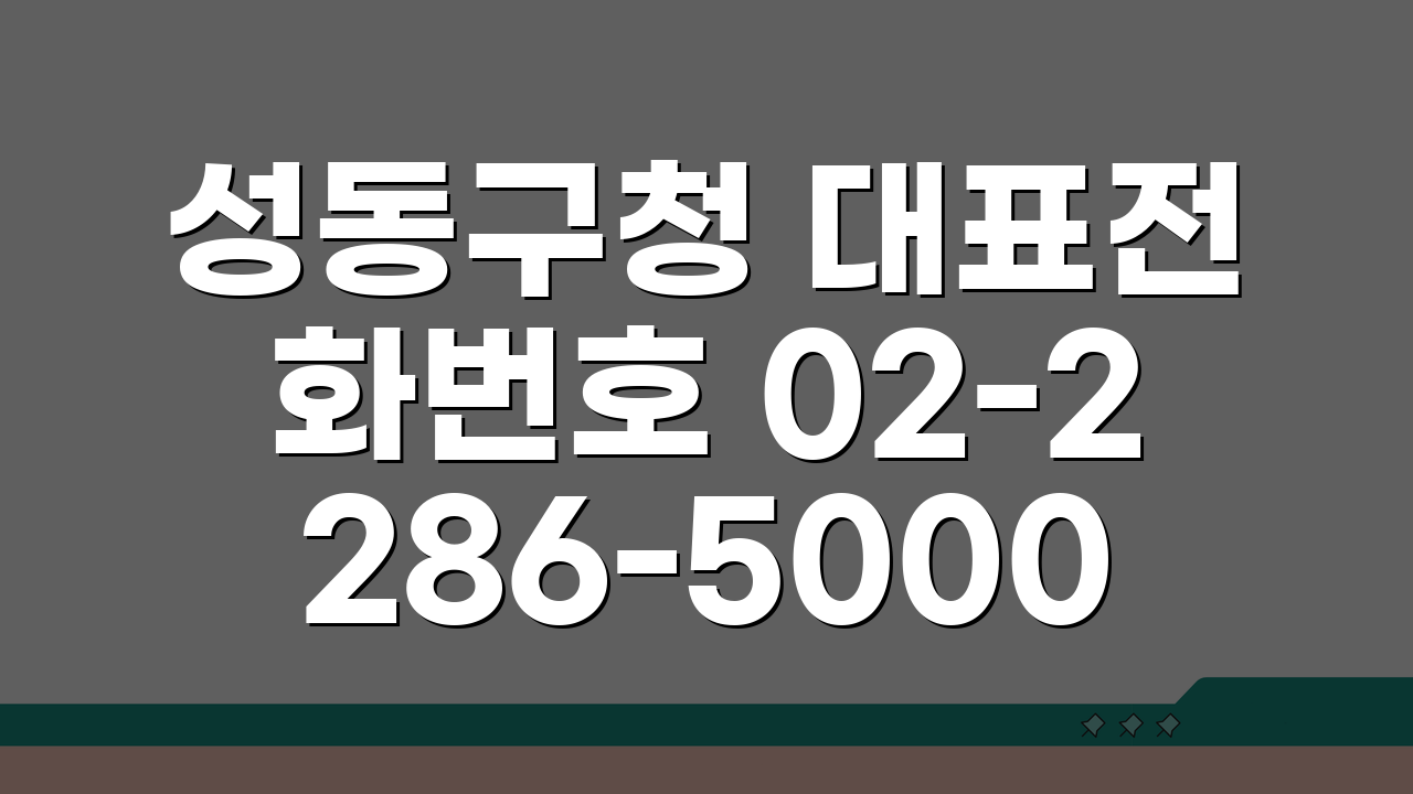 성동구청 대표전화번호 02-2286-5000 | 행정·건축·환경·교육 상담 이것만 알면 끝