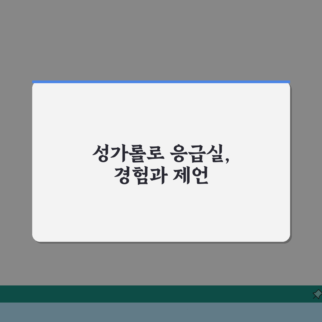 성가롤로병원 응급실 이용안내 | 진료절차, 준비물, 위치도 솔직후기, 직접 해봤어요